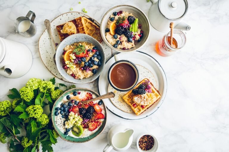 food, breakfast, table, healthy, green, milk, honey, waffles, fruits, berries, strawberries, blueberries, breakfast, breakfast, breakfast, breakfast, breakfast